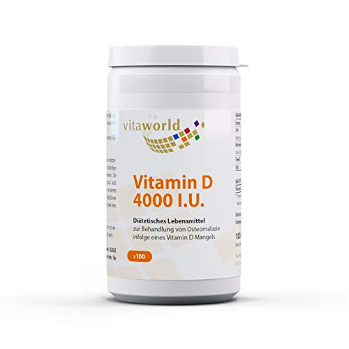 Vita World Vitamine D3 4000 I.U. - 100 Capsules - VEGAN - Gemaakt in Duitsland