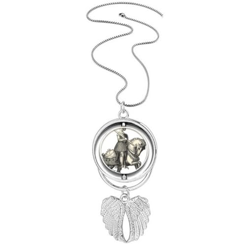 Pendentif médiéval chevaliers UE en relief avec ailes d'ange ciselées