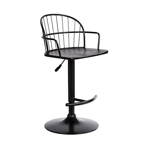 Butaco Ajustable Armen Living Edward en Madera y Metal Negro miniatura 1