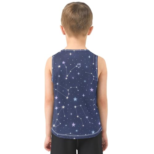 JUNZAN Fantastic Sky Boys' Tank Top Shirt Sleeveless Kids Vest Boys Workout Shirts for Outdoor Beach Fitness Work Out 3T3