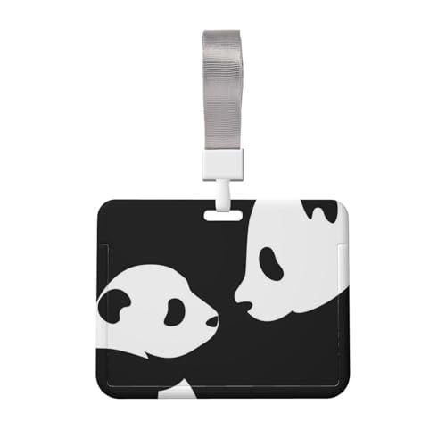 名札ケース パンダの親子 ネームホルダー 名刺ホルダー IDカードケース パスケース IDカードケース おしゃれ カードホルダー バッジホルダー 首掛け 吊り下げ名札 定期入れ 名刺入れ 旅行用品 学生証 贈り物