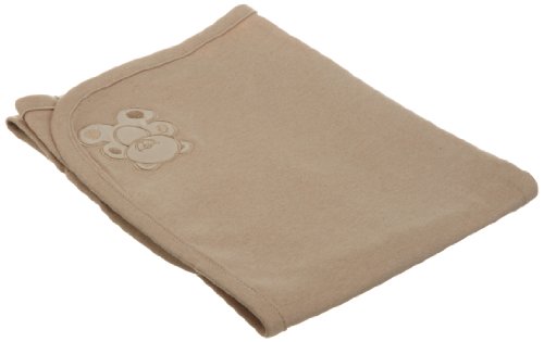 Image of American Baby Company 30 X 40 Embroidered Swaddle Blanket Made with Organic Cotton, Mocha, Soft Breathable, for Boys and Girls