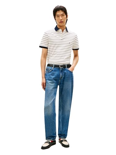 Image of Tommy Hilfiger Men's Short Sleeve Polo Shirts in Regular Fit With Stretch and Organic Pique Cotton