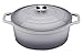 vancasso Ollas de Hierro Fundido 30 cm, 6L Horno Holandés Cacerola de Hierro Fundido Ovaladas con Tapa para Cocina Estofado, Paella, Ollas de Gran Capacidad - Gris