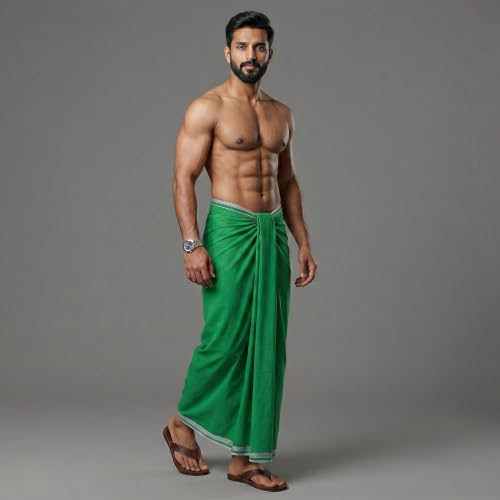 Image of Men's Cotton Lungi | Soft Breathable Wrap Around Lungi | Comfortable Daily & Home Wear for Men
