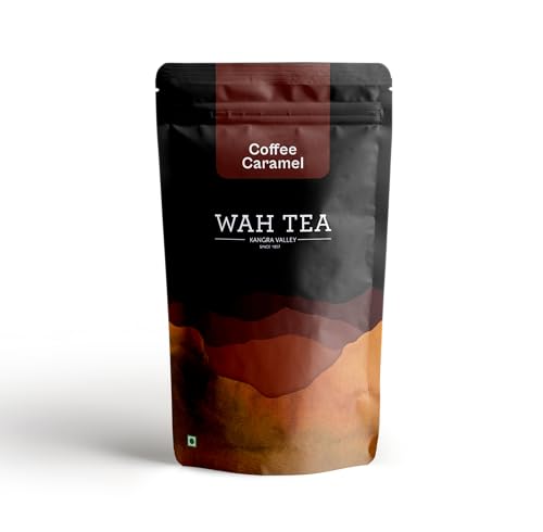Image of Wah Tea Coffee Caramel Loose Leaf Black Tea - Rich Coffee & Caramel Dessert Blend | Chocolate & Vanilla Notes | Smooth, Indulgent Gourmet Flavor | 100g