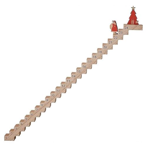 BestAlice 15.75 in Stairs Climbing Christmas Advent Calendar, Staircase Countdown Calendar, Santa Climbing Staircase Advent Calendar, Christmas Countdown Decoration