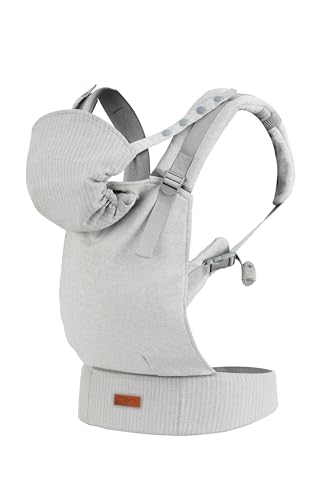 Portabebés MoMi COLLET para niños de 3 a 48 meses (peso 4 a 20 kg), 2 posiciones de transporte con 6 puntos de ajuste, con capucha y reposacabezas para el niño