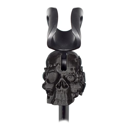 Image of Battle Plan Harmonica Accessories - Skull Themed Universal Microphone Clip Mount Suitable For Most Cabled Vocal Mics (Black, Steam Punk)