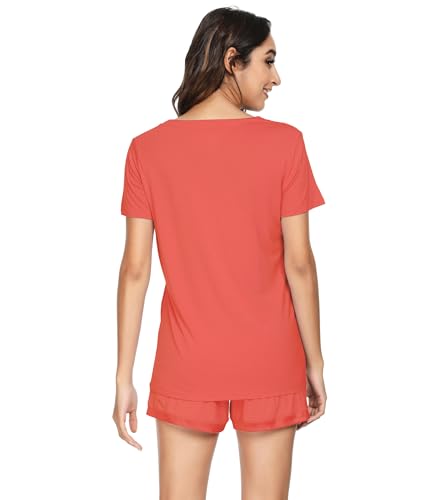Image of WiWi Viscose from Bamboo Pajamas Set for Women Super Soft Short Sleeve Cooling Summer Plus Size Pjs Sets Sleepwear S-4X