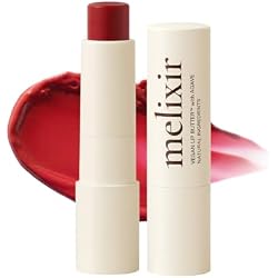 Melixir Vegan Lip Butter (12 Colors), Hydrating Tinted Lip Balm Stick, Bee-Free, Petrolatum-Free, Plant-Based, Moisturizes Dry & Chapped Lips With Shea Butter, Sheer, Natural Finish - #03 Red Velvet