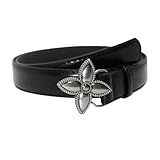 Caviotess Western Belt Strap for Women Girls Fashion Flower Leather Bucket Belt Y2K Punk Tooled Belts for Pants Dress