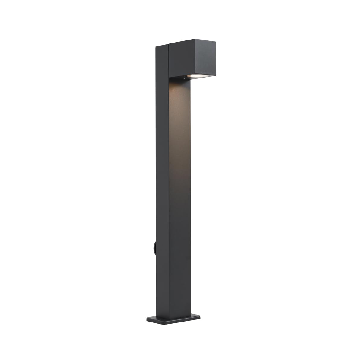 Qazqa Modern Outdoor Pole Bollard Light, Bollard lamp for Garden - baleno - Black, max. 10W, gu10, 65cm, IP44, Rectangle