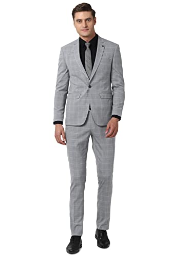 Image of Peter England Men Grey Two Piece Suit