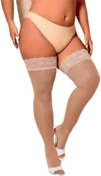 ogimi - ohh Give meBridal Thigh High Women's Stockings| Transparent With Lace 1 Pair Nylon Stockings,(Free-Size)