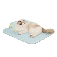 Warming Pet Bed for Autumn&Pet Mat Comfort with Soft L-Shaped Pillowor Kittens & Cats for Dogs & Cats Portable & Washable Pet Blanket for Persian (Green, Medium-21"x15"x4")