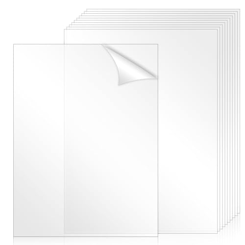 Image of TKOnline 10 PCS Plexiglass Sheets, 8.5 inch x 11 inch x 0.02 Clear PET Sheet Panels, Clear Acrylic Plastic Sheet for Picture Frame, Invitations, Poster Frames Plastic Board