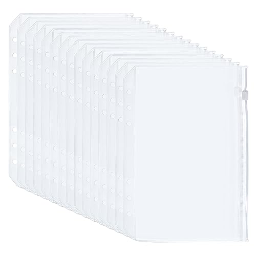 Pochette A5 en PVC perforée pour classeur 6 anneaux et pochette zip étanche transparente