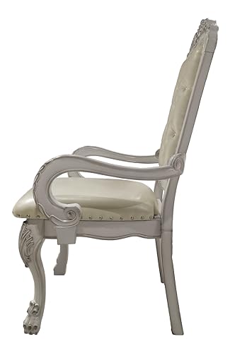 Sillón plegable blanco con estructura de madera miniatura 5