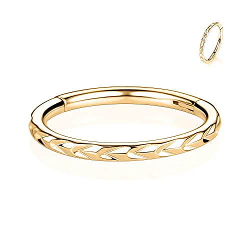 FUNLMO 316L Surgical Steel Hinged Nose Ring Septum Ring Tragus Helix Rook Conch Daith Cartilage Piercing Jewelry