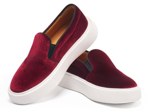Image of Journey West Women's Fashion Velvet Sneakers with Embroidery Comfortable Slip-On Work Shoes for Women