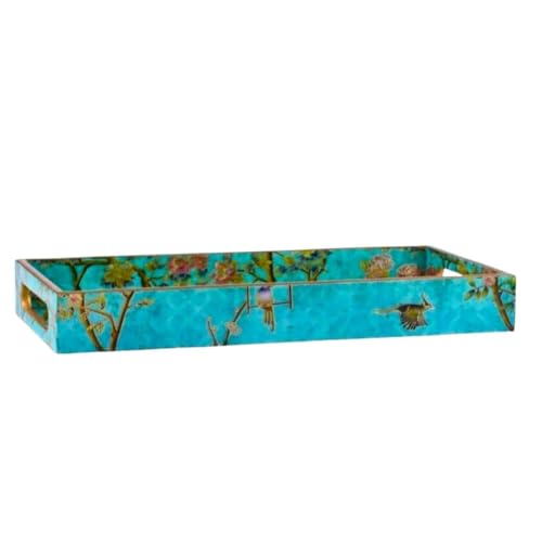 Image of Set of 3 Wooden Trays Enamel Coated| Premium Wooden Trays| Rectangle Trays Set of 3 | Serving Trays | Wooden Tray | Kitchen & Dining Decorative | Size- 16 X 10 Inch | 14 X 8 Inch | 12 X 6 Inch