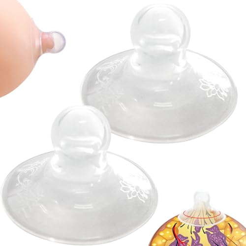 2pcs Nippelsauger, weicher Silikon -klarer Brustwarzenkorrektur, leicht zu reinigen für umgekehrte, flache schüchterne Formdruck Tag und Nacht Gebrauch