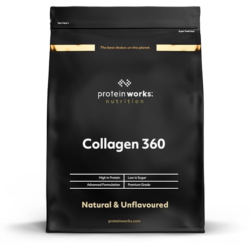 Protein Works - Collagène 360, supplément en poudre, types I et III, riche en protéines, sans saveur et naturel, 480 g, 32 portions