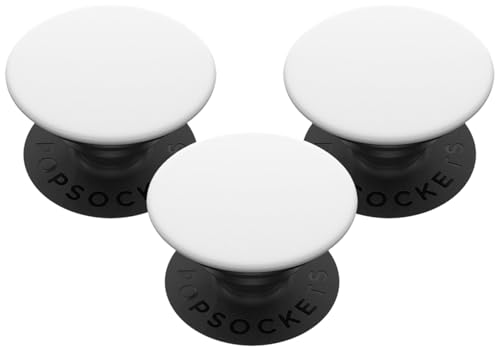 Image of PopSockets Phone Grip with Expanding Kickstand, White on Black (Pack of 3)