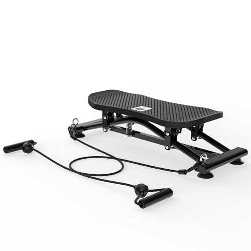 Máquina simuladora de esquí con bandas de resistencia, equipo de entrenamiento cardiovascular para gimnasio en casa, base antideslizante para ejercicios de core y piernas, entrenador de fitness para esquí indoor compacto miniatura 1