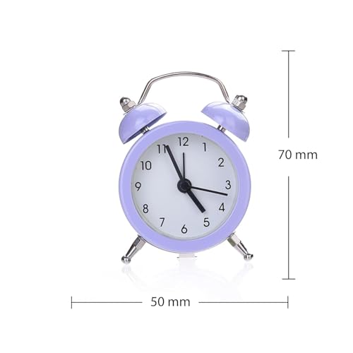 Image of Vintage Inspired Mini Table Alarm Clock, Old Retro Style Digital Alarm Clock, Small Table Clock for Home, Kitchen, Office and Decor (Purple)