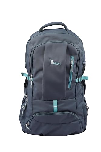 Daikon Trekking Bag For Hiking/Camping/Outdoor Sports Shoe Compartment Rucksack (Black) (Grey)