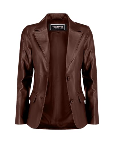 Image of Jild Classic Style Leather Blazer Women - Casual Coat Leather Jacket Women