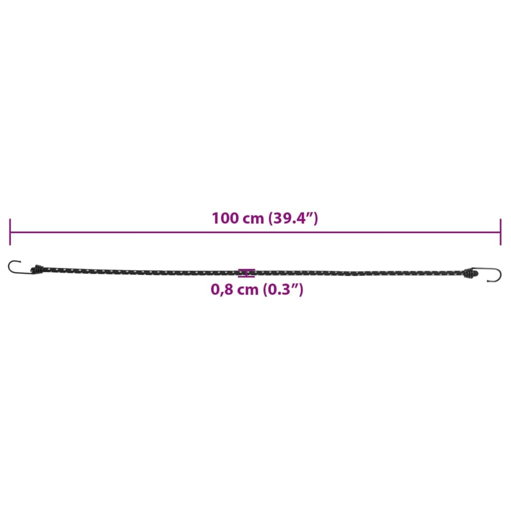 Homgoday Lot de 25 tendeurs avec bandes réfléchissantes et crochets 100 cm pour sécuriser les bâches, bagages, tentes, vélos, meubles de jardin, housses de couvercle de poubelle à roulettes