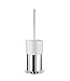 Smedbo FK311P Toilet Brush Glass Container, Polished Chrome/White Porcelain