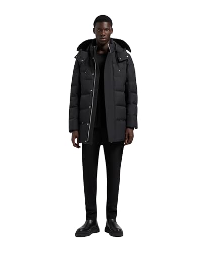 Moose Knuckles Men's Cloud Shearling Parka, Black W/Black