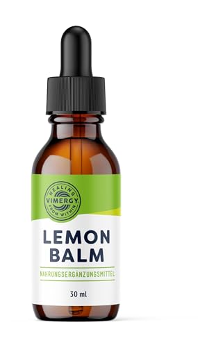 Vimergy Zitronenmelisse, Reisegröße - 30 Einnahmen – Flüssige Zitronenmelisse Extrakt – Vegan Nahrungsergänzungsmittel – Ohne Zucker, Bindemittel, Gentechnik und Gluten (30 ml)