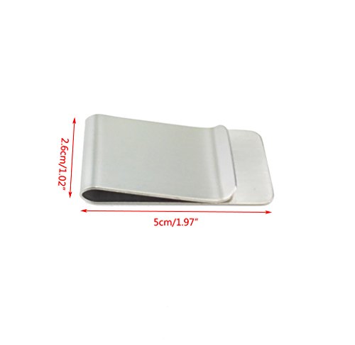 yueton Pack of 3 Brushed Stainless Steel Slim Money Clip Credit Card Cash Holder - Men's Fashion Travel Accessory2