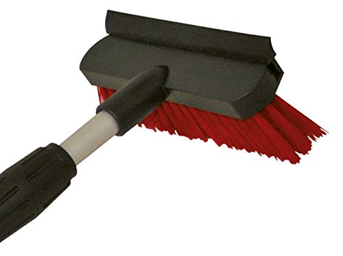 Petex 46010000 Schneebesen / Eiskratzer 4601, rot mit Gummilippe, Teleskopstange Länge 58 - 91 cm