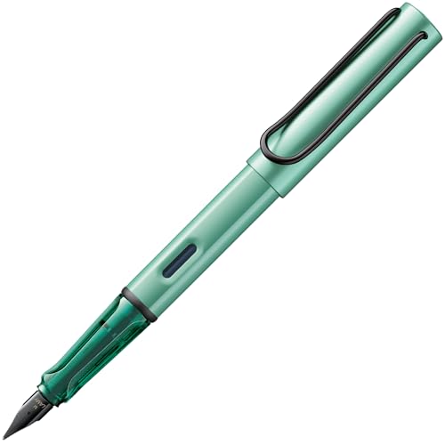 Lamy AL-star mint Füller – Füllhalter mit ergonomischem Griff & polierter Stahlfeder in Strichbreite M – leichtes Aluminiumgehäuse – inkl. Tintenpatrone T 10 blau – Rechtshänder
