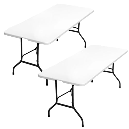 Luxirest Lot de 2 Table Pliante de Pique Nique 180x70x74cm Table de Jardin 8 Personnes pour Jardin...