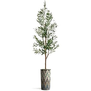 Artificialtreeinmodernplanterfakeolivesilktreeforindoorandoutdoorhomedecoration68overalltallplantpotplustree Urban Country Home Decor Artificial tree in modern planter fake olive silk tree for indoor and outdoor home decoration 68 overall tall plant pot plus tree urban country home decor