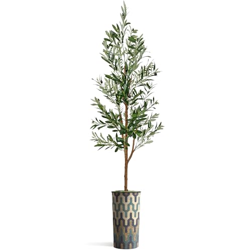 Artificialtreeinmodernplanterfakeolivesilktreeforindoorandoutdoorhomedecoration68overalltallplantpotplustree Urban Country Home Decor Artificial tree in modern planter fake olive silk tree for indoor and outdoor home decoration 68 overall tall plant pot plus tree urban country home decor