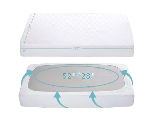 Image of American Baby Company 2 Pack Waterproof Crib Mattress Protector 52 inch x 28 inch | Fitted Crib & Toddler Mattress Pad Cover - Quilted, Noiseless, Ultra-Soft & Breathable