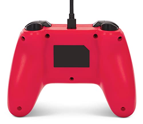 Mando con cable para Nintendo Switch rojo con joystick analógico y entrada de audio integrada 3