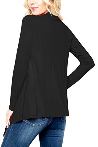 Image of Women's Drape Front Open Cardigan Long Sleeve (S-2X, Made in USA)