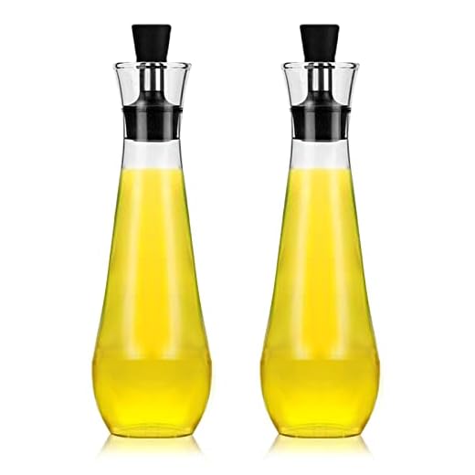 Cedilis 2 Pack 17oz Glass Olive Oil Bottle, No Funnel Needed Oil & Vinegar Dispenser Cruet for Kitchen, Leak Proof, Airtight, BPA-free, Olive Oil Carafe Decanter