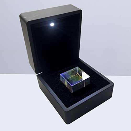 TEHAUX Optical Prism Cube Present Box Rgb Dispersion Prism Tesseract Cube Decoration Light