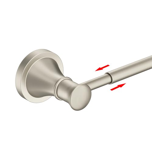 BESy Adjustable 16 to 26 Inch Bath Towel Bar Rack for Bathroom Towel Holder, Wall Mounted Towel Bar Rod Hanger Bathroom Hardware Accessories Hotel Style, Stainless Steel, Brushed Nickel