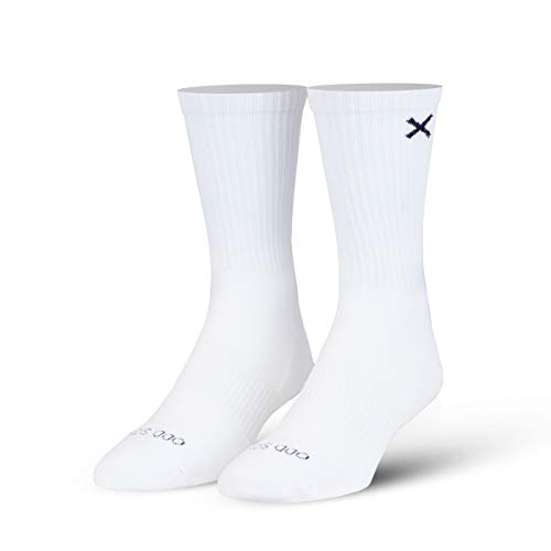 Odd Sox Basix White Crew Socks, Men's Women's, Athletic, Lightweight, 3 Pack